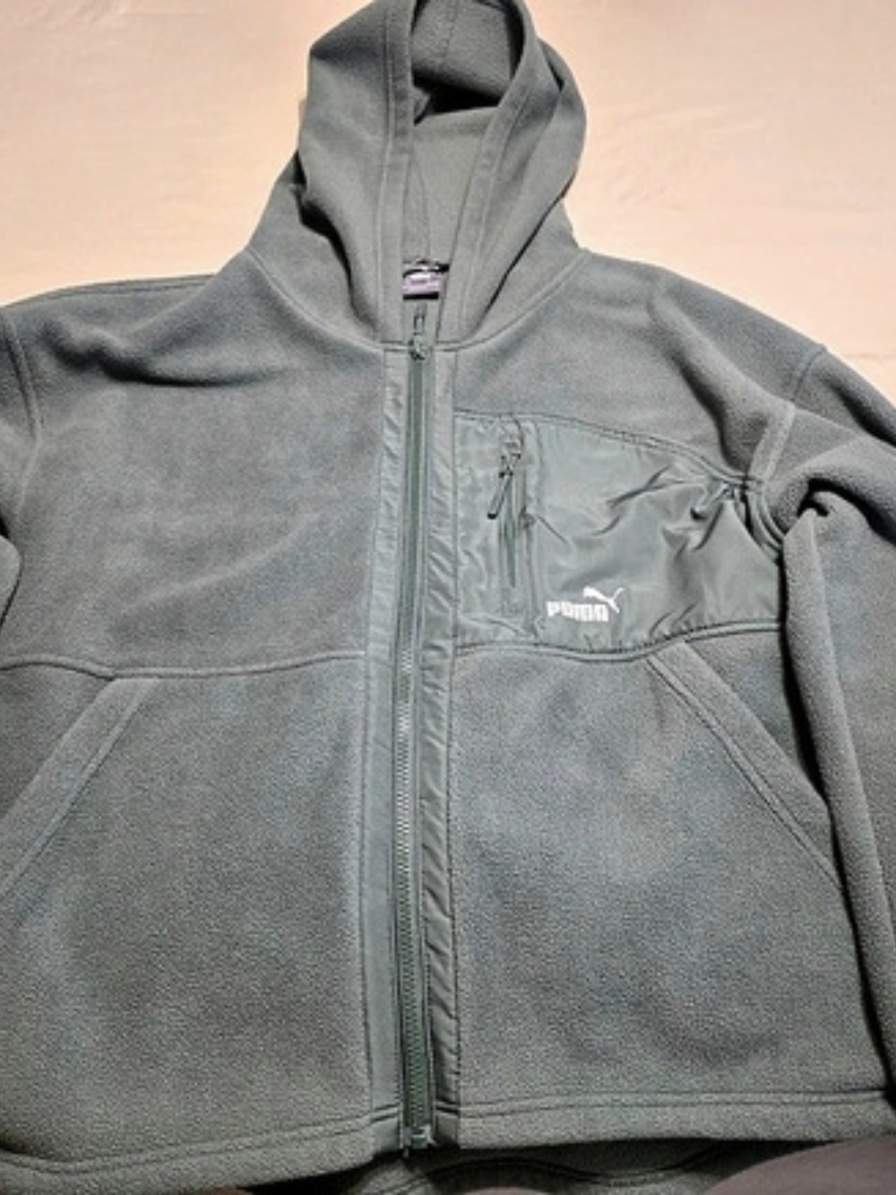 PUMA Gray Fleece Full-Zip Jacket